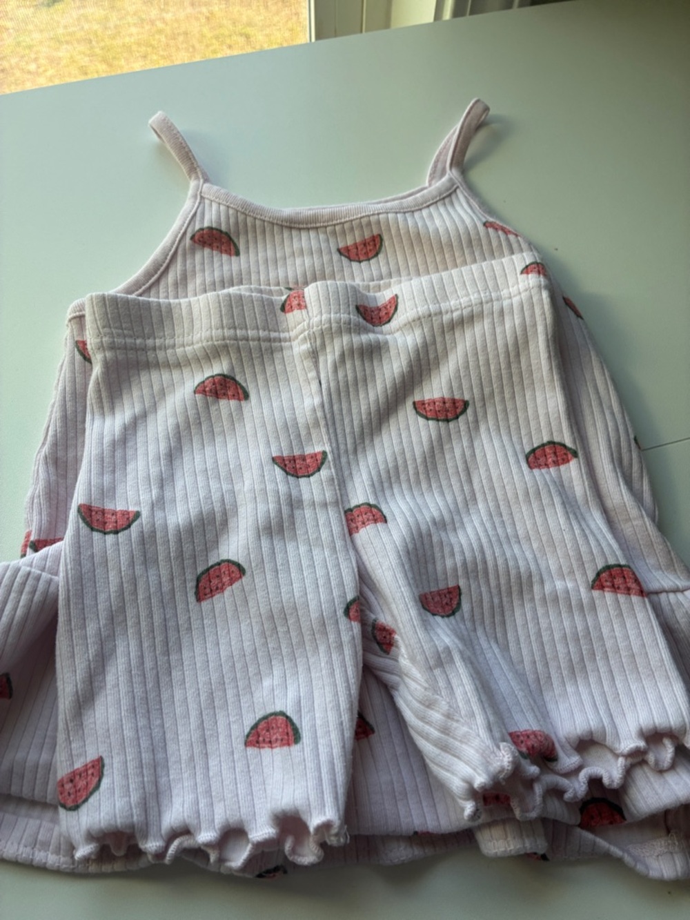 Carter's Cream Ribbed Tank with Pale Pink Trim - Picture 5 of 5